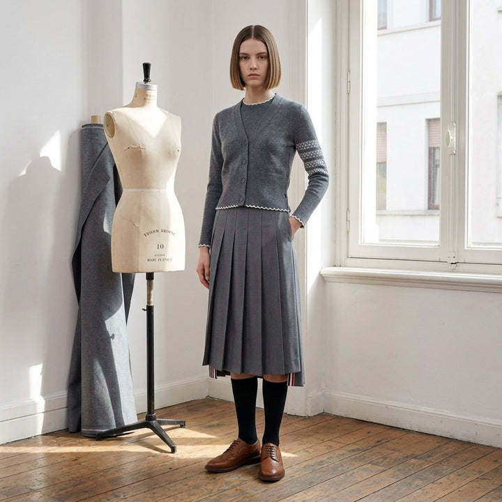 Twill Midi Pleated Skirt | Thom Browne | Club21 - lifestyle