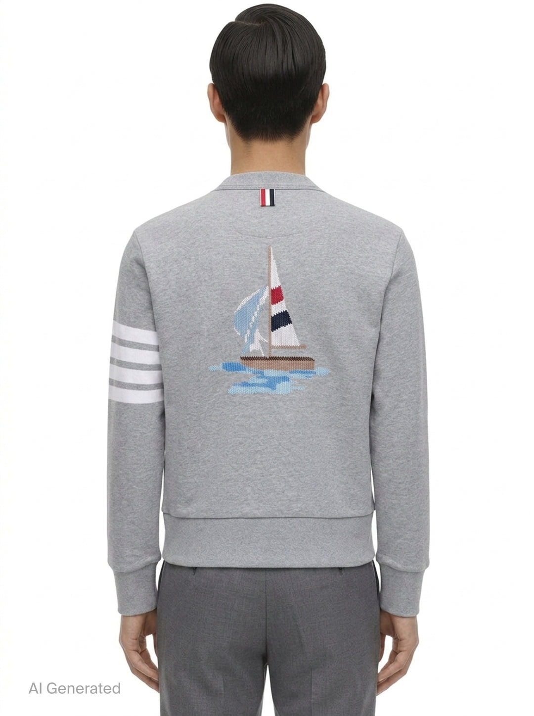 V-Neck 4-Bar Stripe Cardigan | Thom Browne | Club21 - back