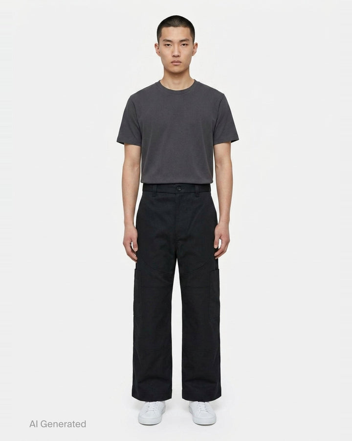 Wide Leg Painter Pants | Thom Browne | Club21 - front