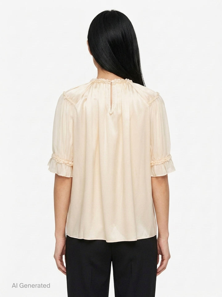 Alina Short Sleeve Silk Top | Ulla Johnson | Club21 - back