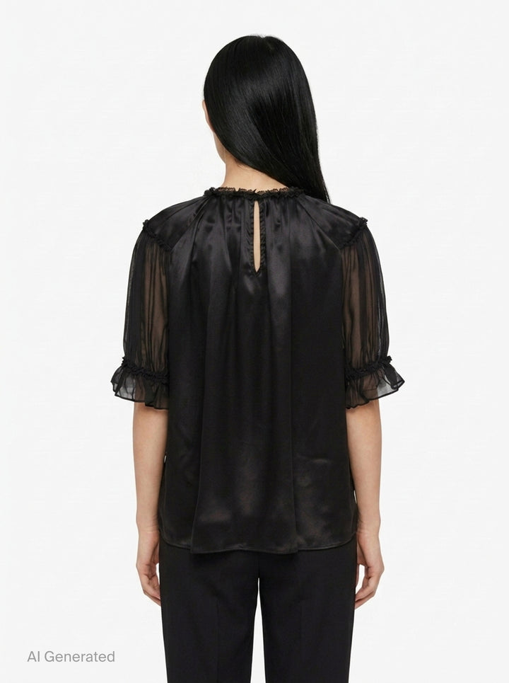 Alina Short Sleeve Silk Top | Ulla Johnson | Club21 - back