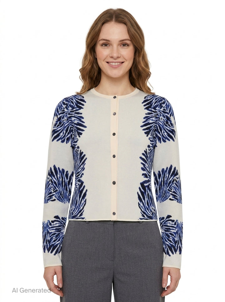Carina Knit Jacquard Cardigan | Ulla Johnson | Club21 - front