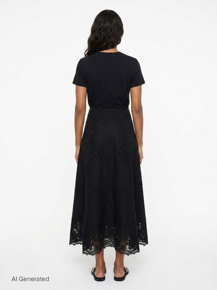 Fleur Linen Midi Skirt | Ulla Johnson | Club21 - back