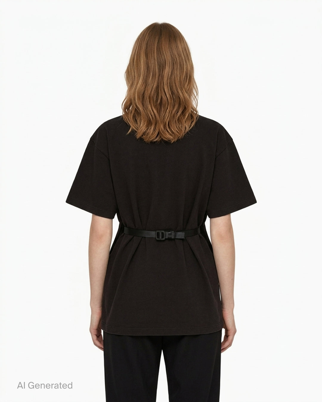 Vaquera All Eyes On Me washed black oversized T-shirt with white stiletto heel graphic and slogan print - back