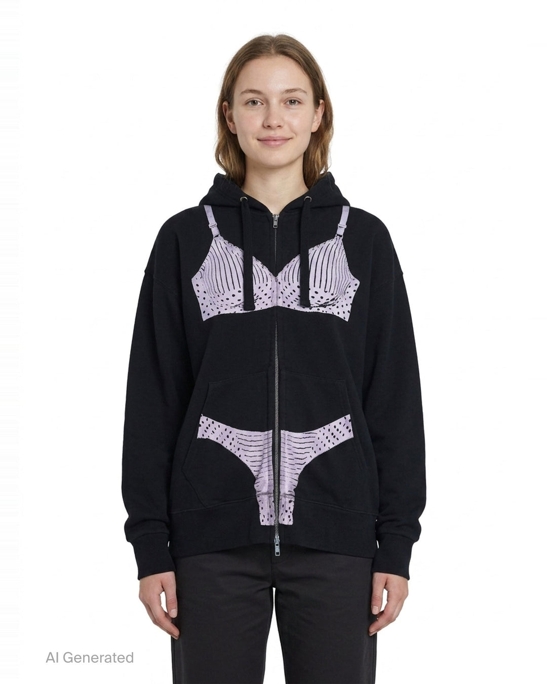 Trompe L'Oeil Zip Hoodie | Vaquera | Club21 - front