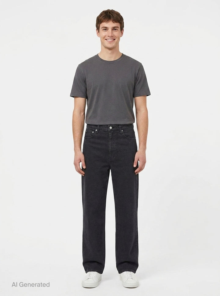 visvim Fluxus 03 Wide Corduroy Pants in washed black, featuring a high-rise waist, five-pocket construction, and a wide straight leg — front flat lay view - front