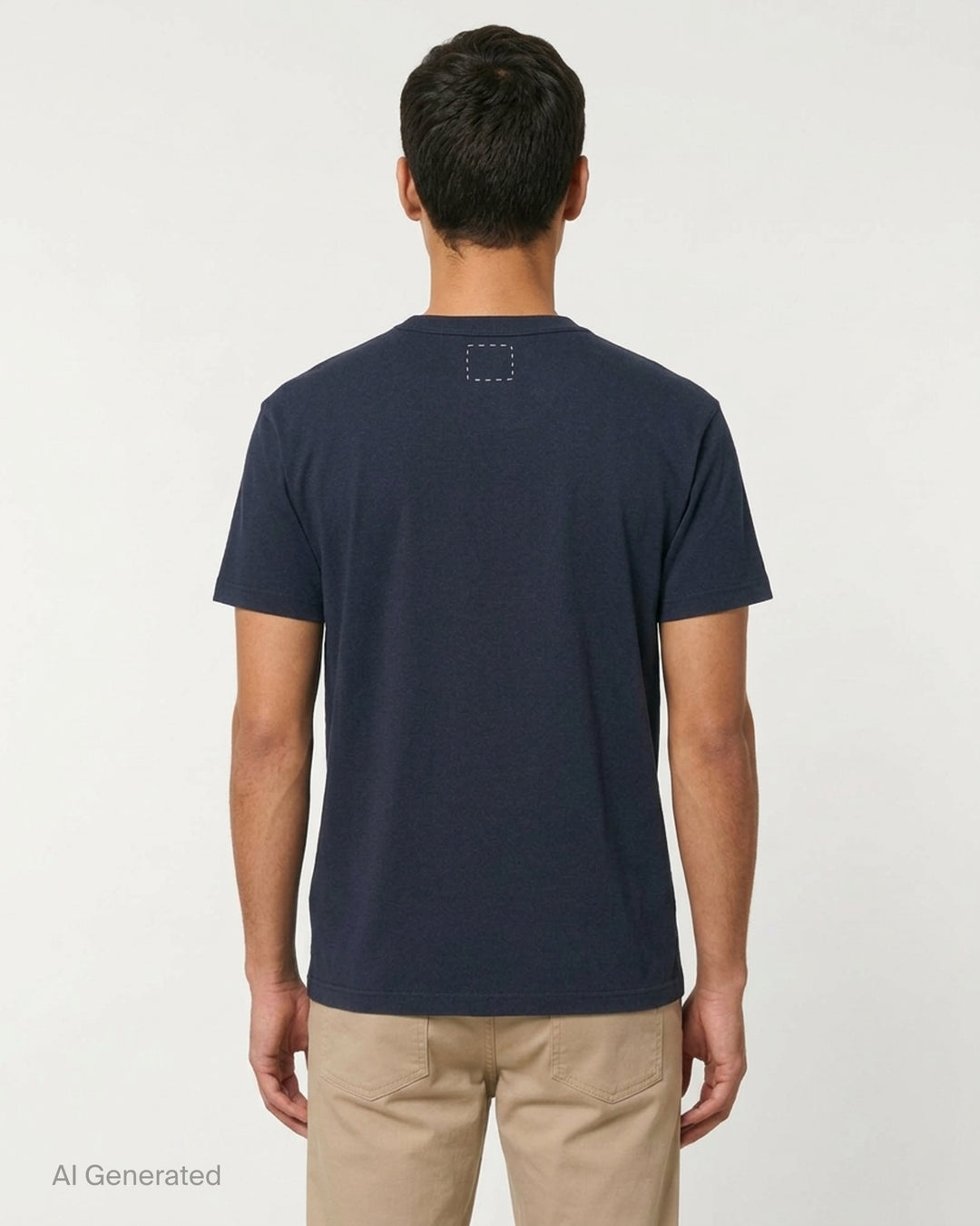 visvim Ultimate Jumbo II short sleeve tee in navy with crew neck and chest pocket, front view - back