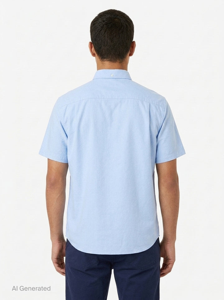 Short Sleeve Oxford Button Down Shirt | Vowels | Club21 - back