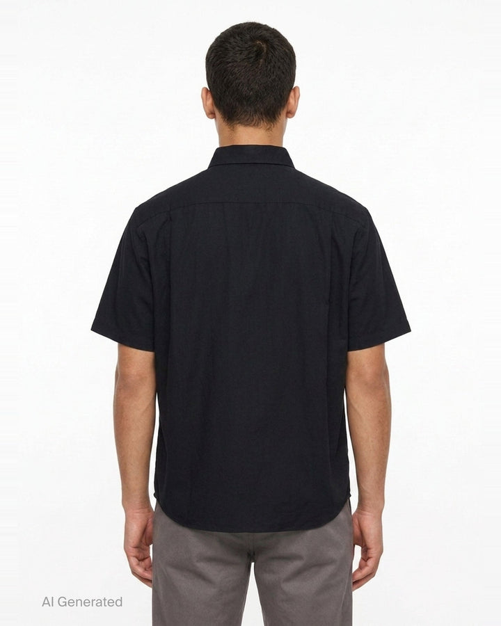 Short Sleeve Oxford Button Down Shirt | Vowels | Club21 - back