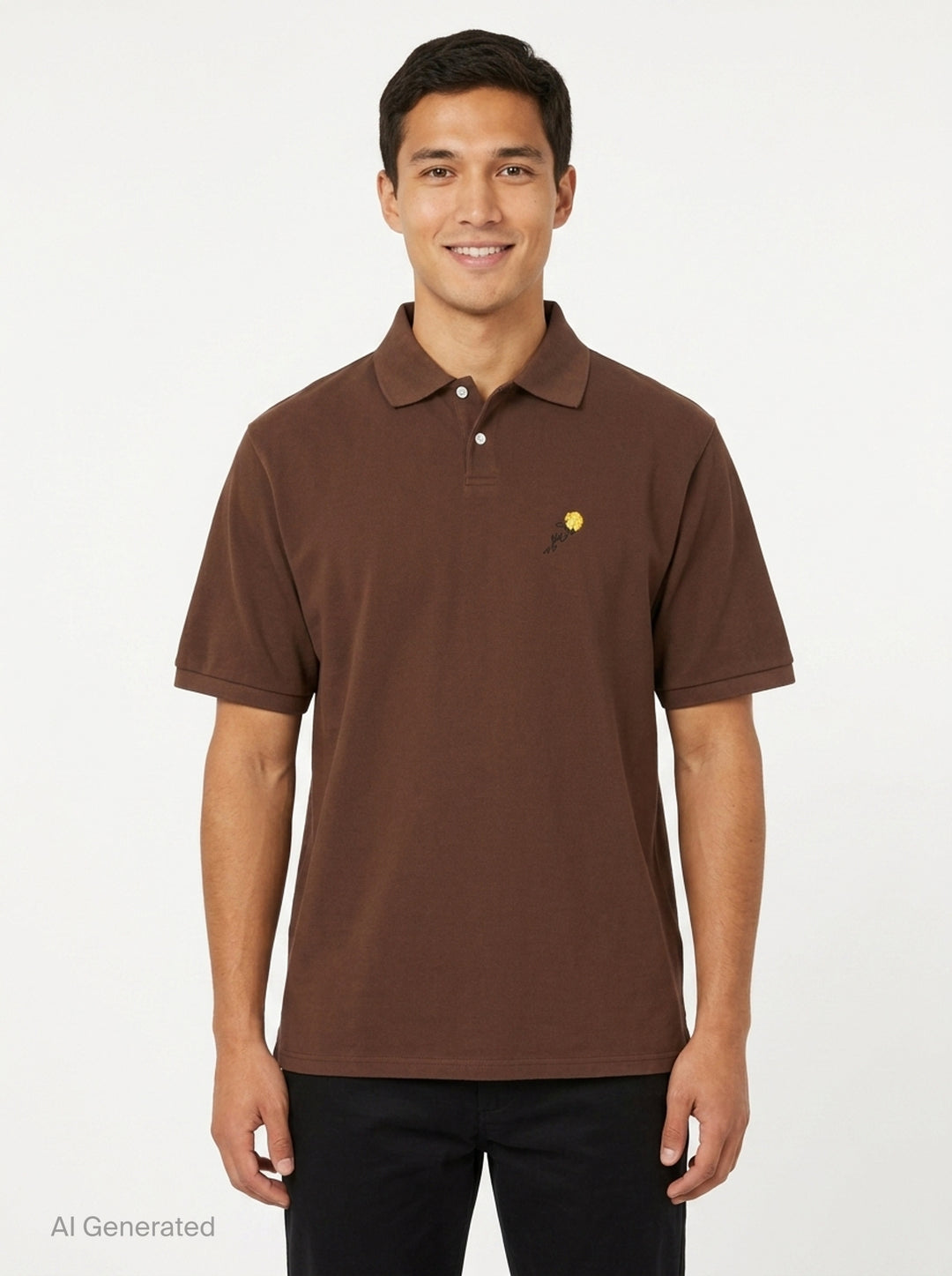 Short Sleeve Piqué Polo | Vowels | Club21 - front