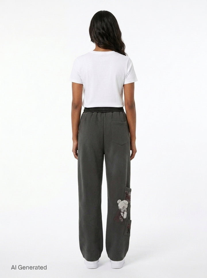 Charcoal Washed Doodle Teddy Sweatpants | We11done | Club21 - back