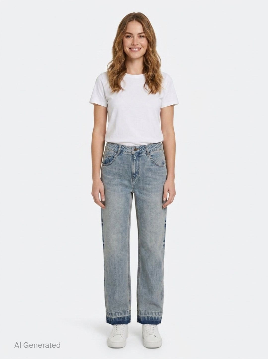 Faded Wash Hem Jeans | We11done | Club21 - front