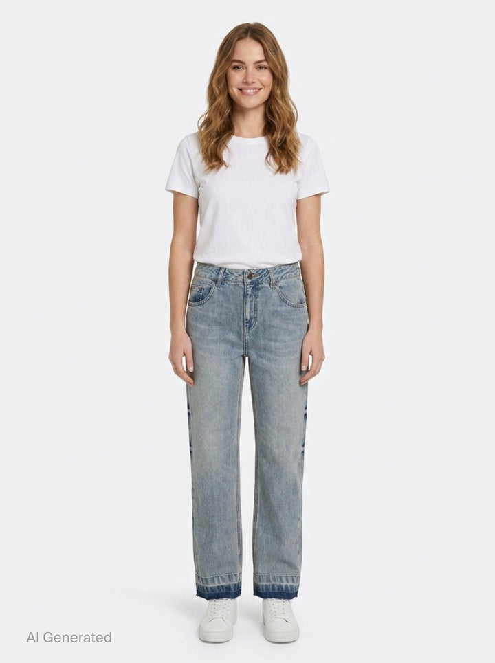 Faded Wash Hem Jeans | We11done | Club21 - front