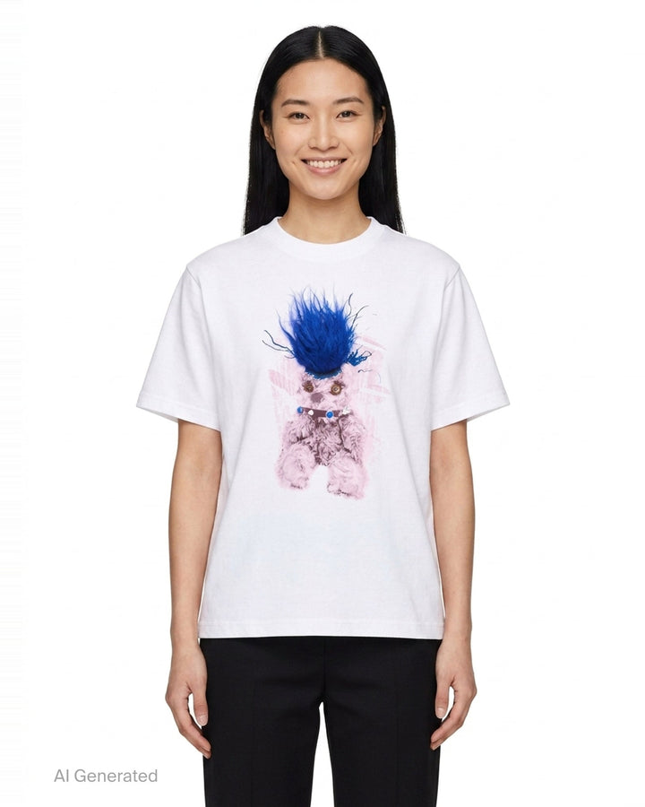 Pink Punk Teddy Tee | We11done | Club21 - front
