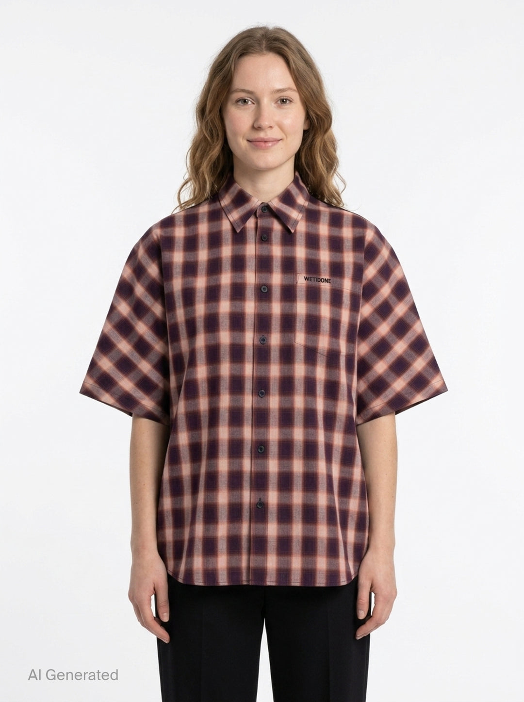Red Dolman Short Sleeve Shirt | We11done | Club21 - front