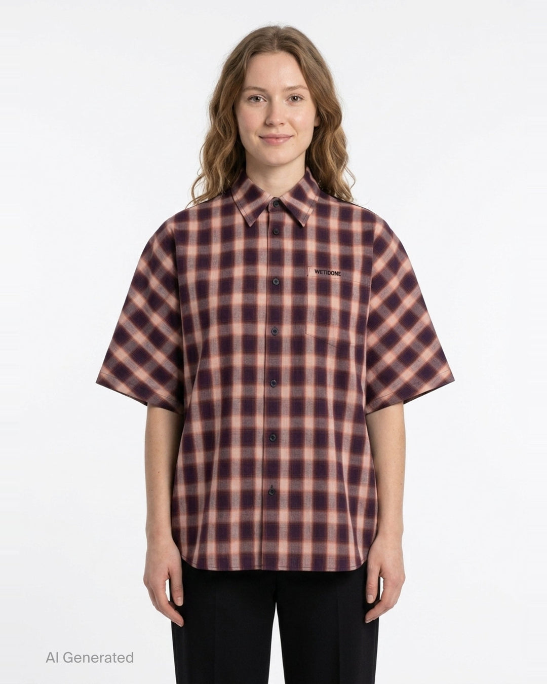 Red Dolman Short Sleeve Shirt | We11done | Club21 - front