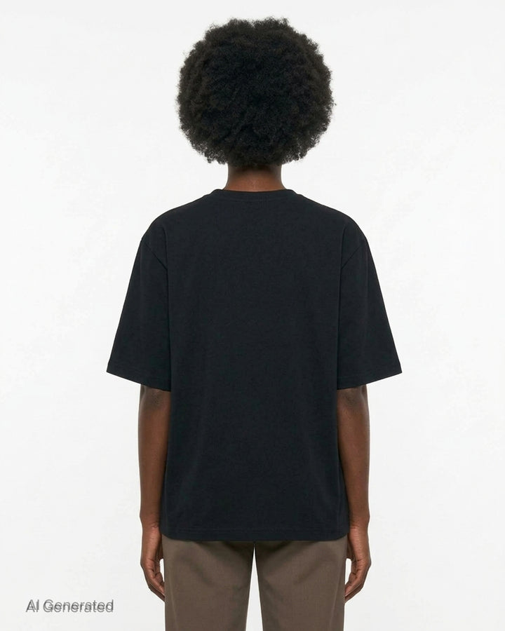 We11done Black Teddy Memories T-Shirt with a multi-panel teddy bear stamp collage graphic print on the chest, shown in an oversized relaxed fit against a white background - back