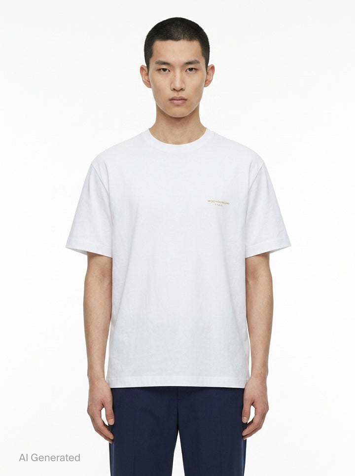 Fuzzy Embroidery Logo Tee | Wooyoungmi | Club21 - front