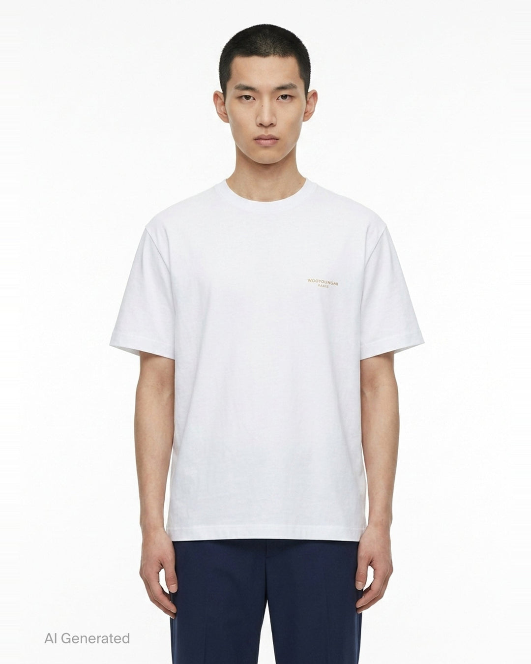 Fuzzy Embroidery Logo Tee | Wooyoungmi | Club21 - front