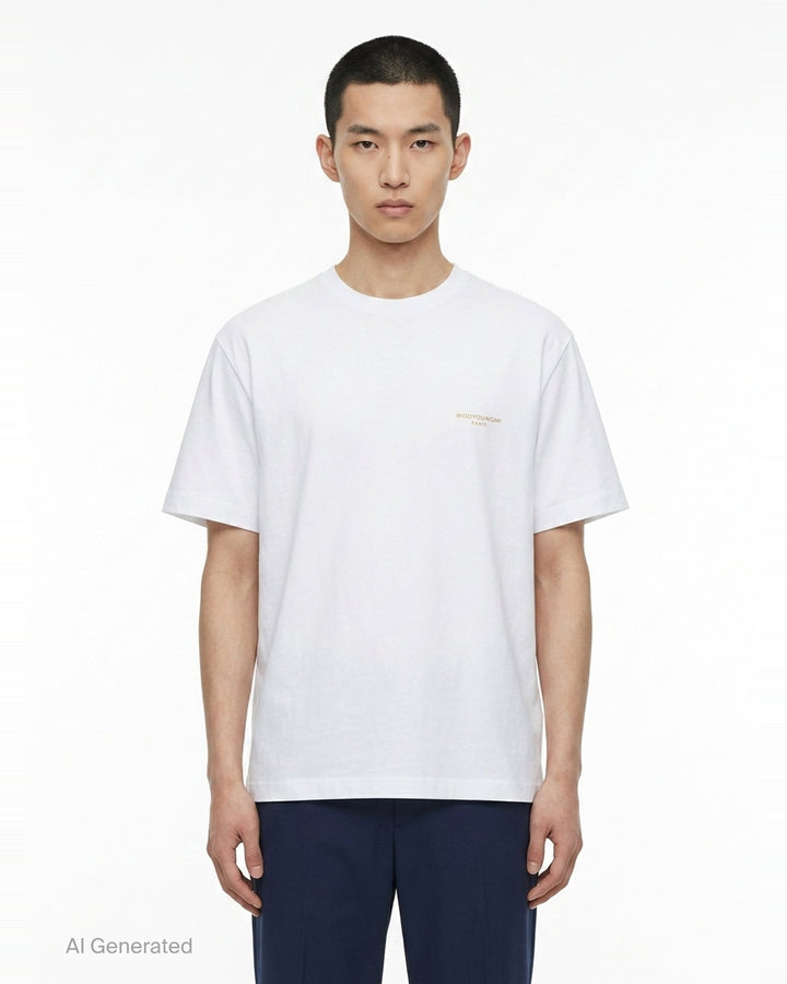 Fuzzy Embroidery Logo Tee | Wooyoungmi | Club21 - front