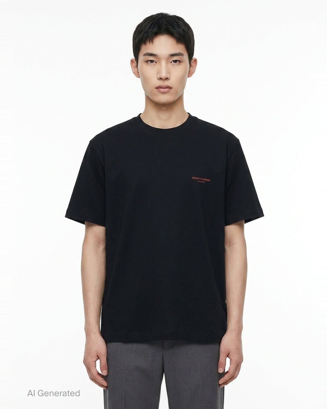 Fuzzy Embroidery Logo Tee | Wooyoungmi | Club21 - front