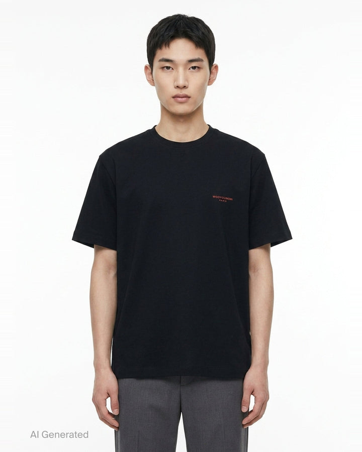 Fuzzy Embroidery Logo Tee | Wooyoungmi | Club21 - front