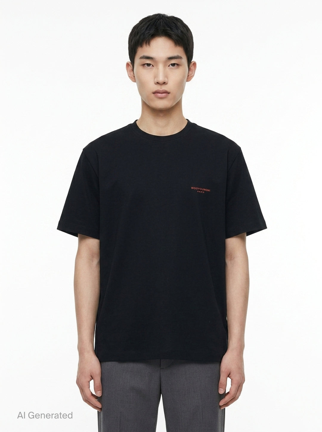 Fuzzy Embroidery Logo Tee | Wooyoungmi | Club21 - front