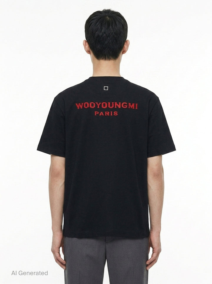 Fuzzy Embroidery Logo Tee | Wooyoungmi | Club21 - back
