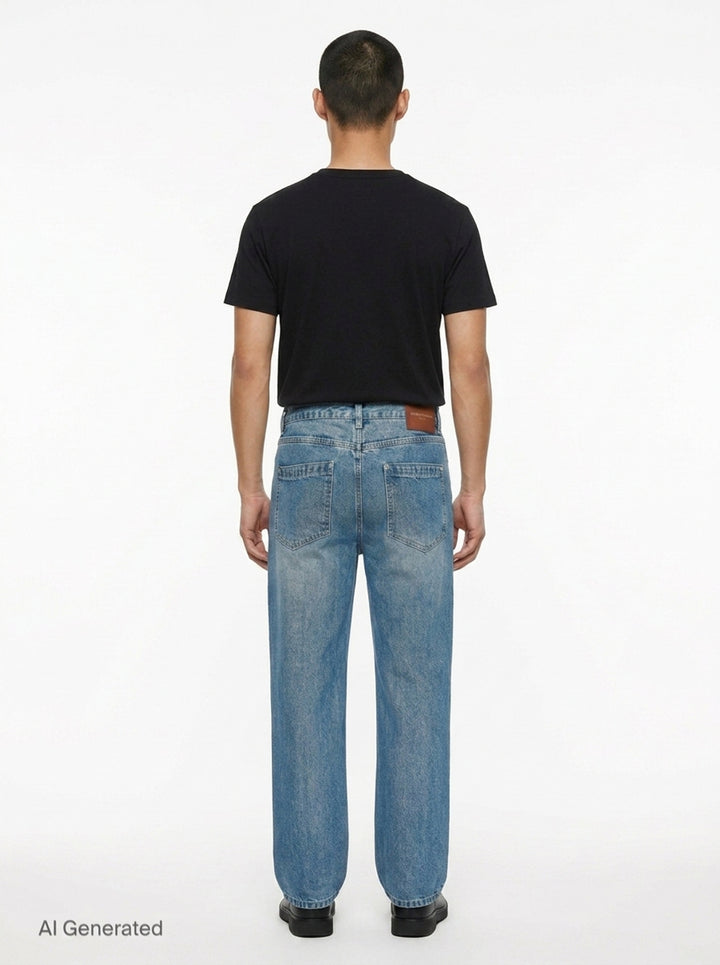 Light Blue Wash Jeans | Wooyoungmi | Club21 - back
