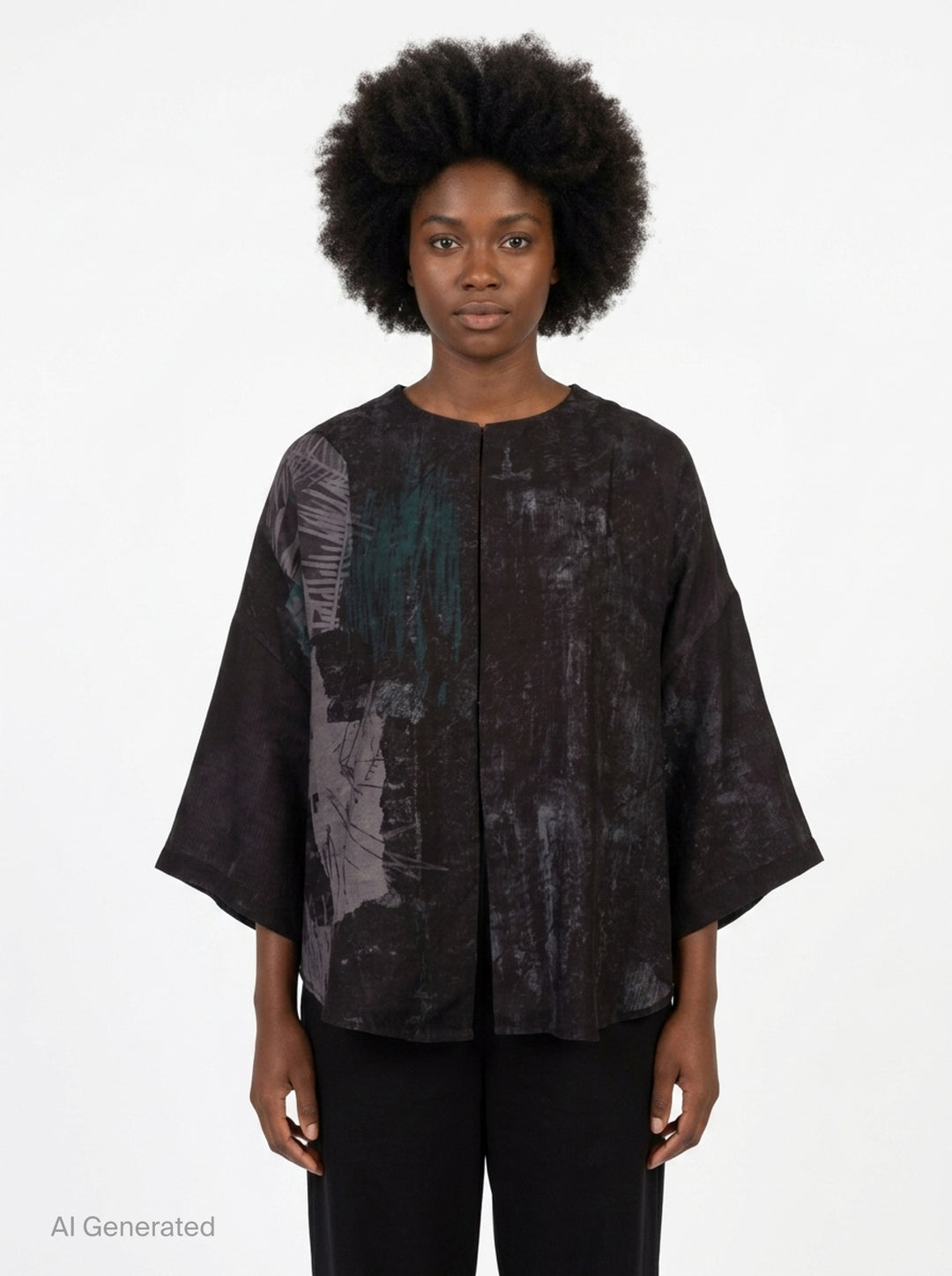Abstract Print Half Sleeve Blouse | Y's | Club21 - front