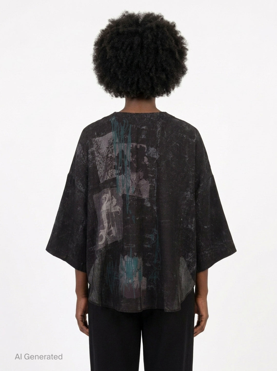 Abstract Print Half Sleeve Blouse | Y's | Club21 - back