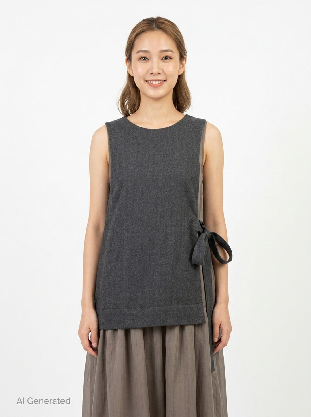 Combination Sleeveless Midi Dress | Y's | Club21 - front
