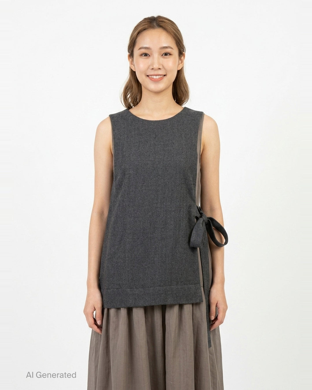 Combination Sleeveless Midi Dress | Y's | Club21 - front