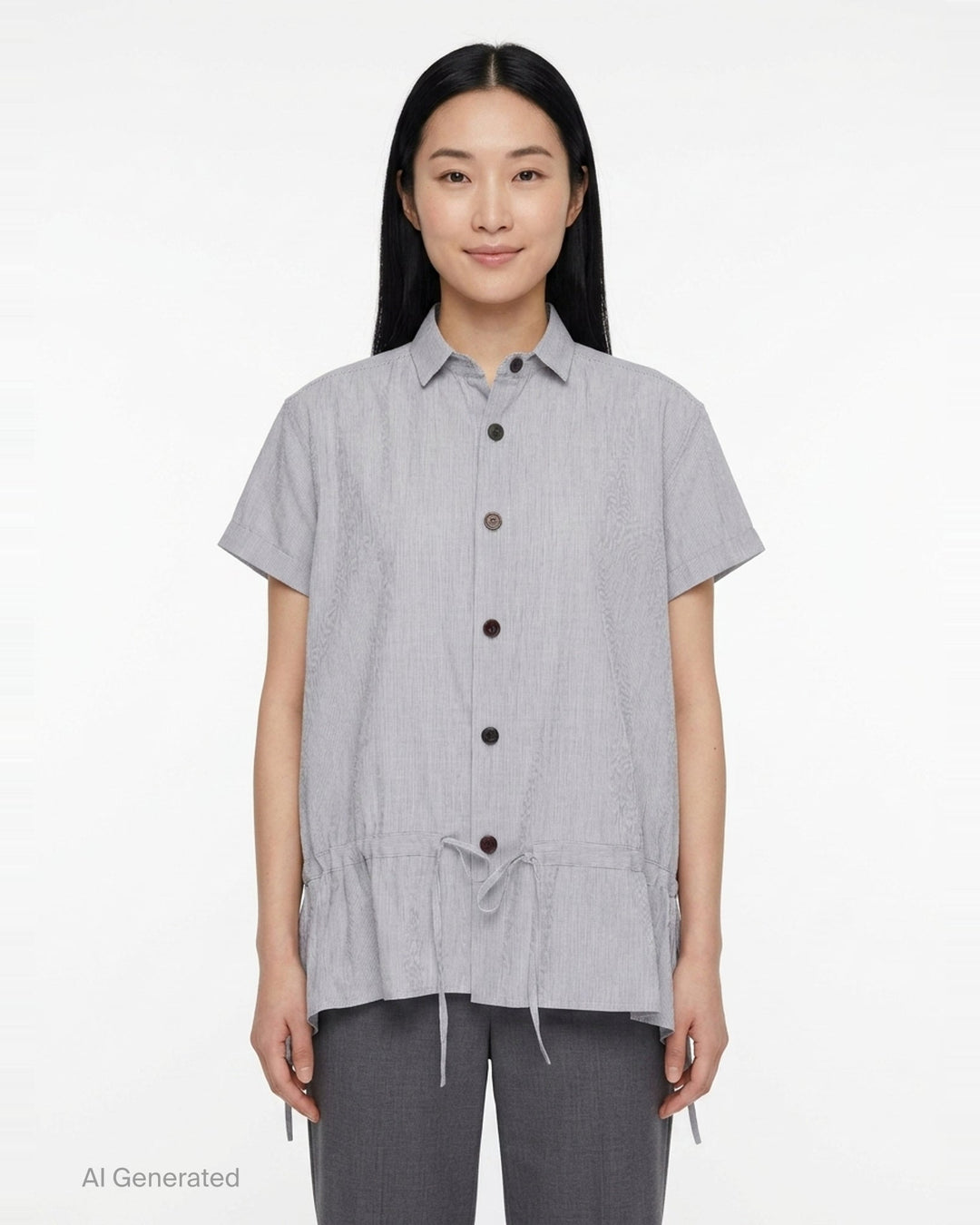 Front Gather Drawstring Blouse | Y's | Club21 - front