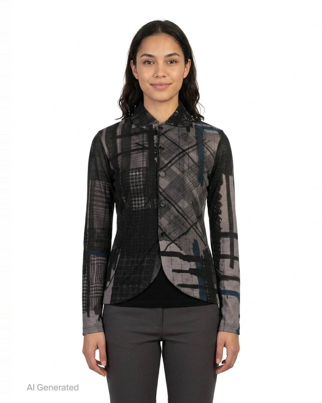 Round Collar Printed Cardigan | Y's | Club21 - front