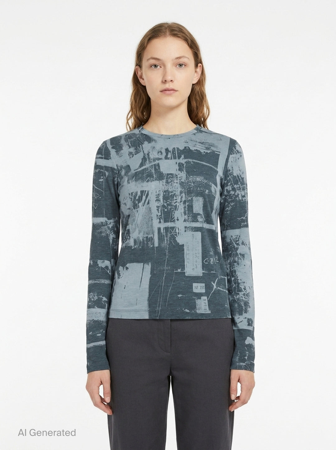 Round Neck Long Sleeve Top | Y's | Club21 - front