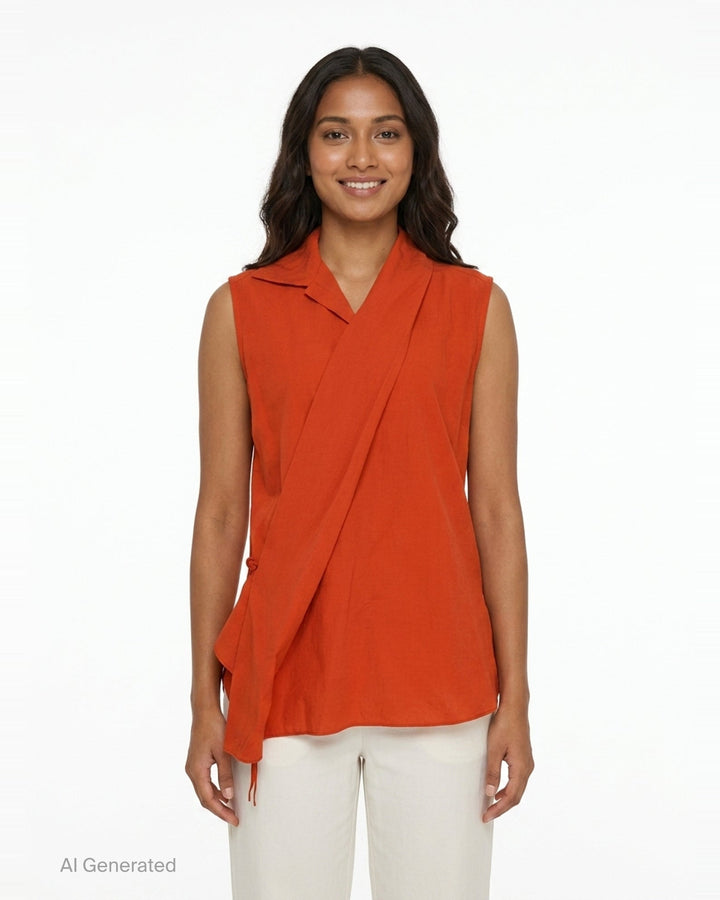 Wrap Knot Sleeveless Shirt | Y's | Club21 - front