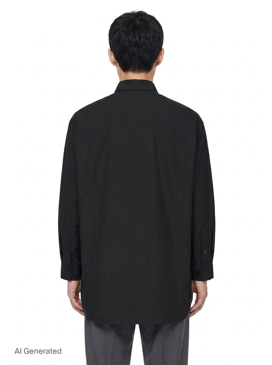 3 Flap Asymmetry Long Sleeve Shirt | Yohji Yamamoto | Club21 - back