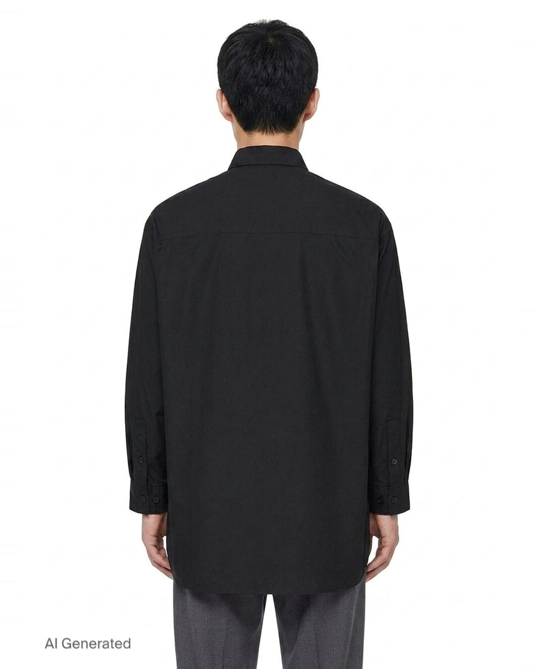 3 Flap Asymmetry Long Sleeve Shirt | Yohji Yamamoto | Club21 - back