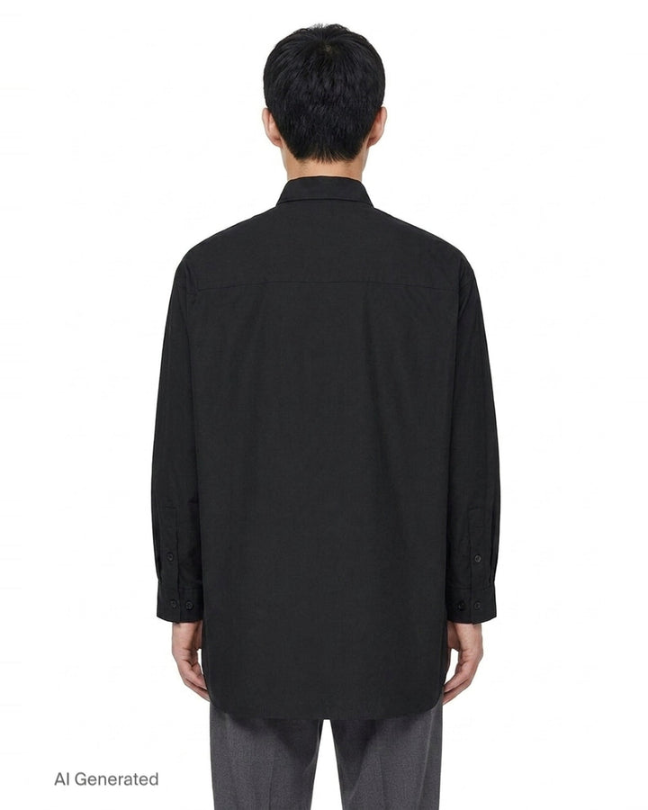 3 Flap Asymmetry Long Sleeve Shirt | Yohji Yamamoto | Club21 - back