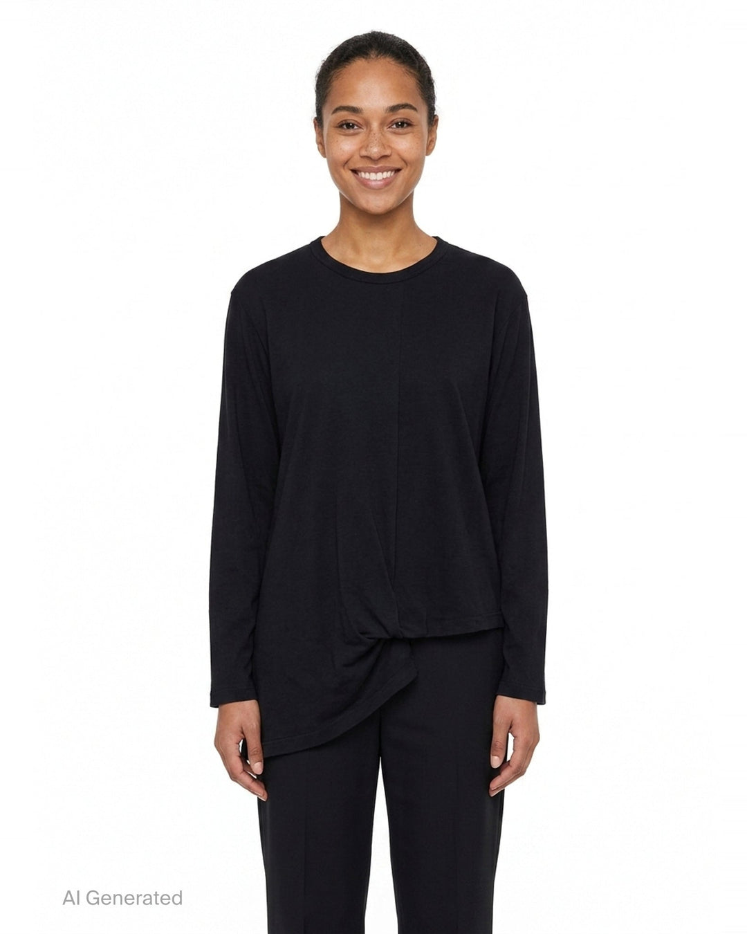 Asymmetric Hem Long Sleeve Tee | Yohji Yamamoto | Club21 - front