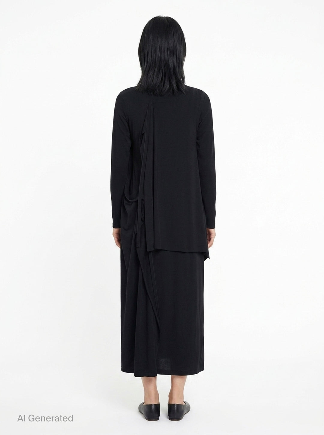 Binder Draped Dress | Yohji Yamamoto | Club21 - back