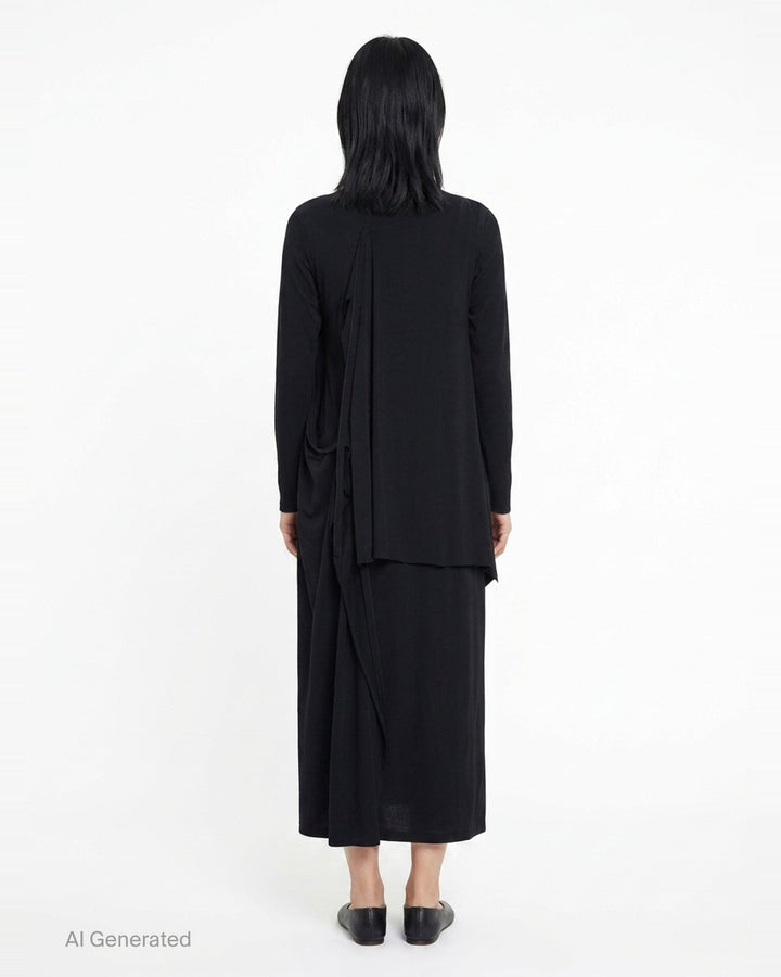 Binder Draped Dress | Yohji Yamamoto | Club21 - back