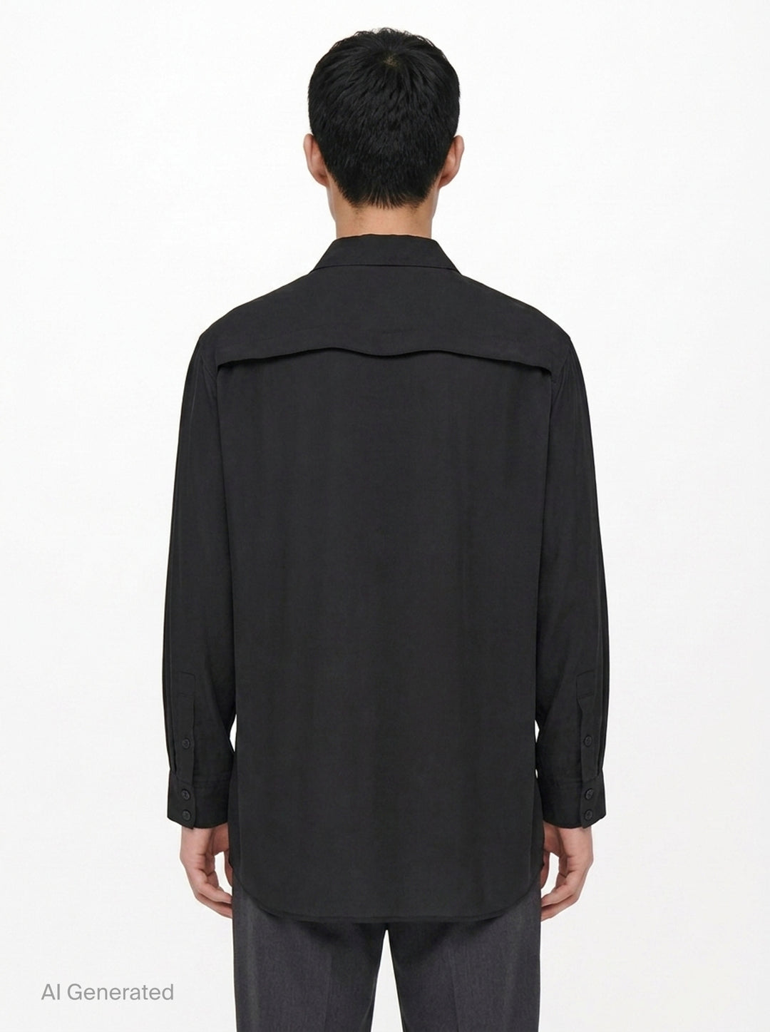 Chest Detail Long Sleeve Shirt | Yohji Yamamoto | Club21 - back