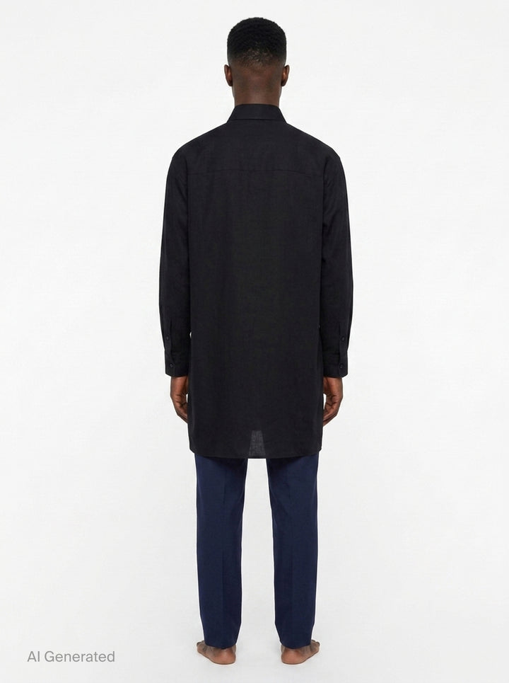 Collar Tab Long Blouse | Yohji Yamamoto | Club21 - back