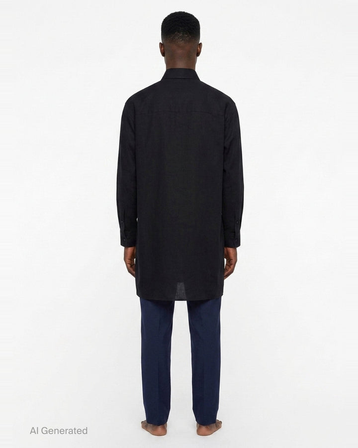 Collar Tab Long Blouse | Yohji Yamamoto | Club21 - back