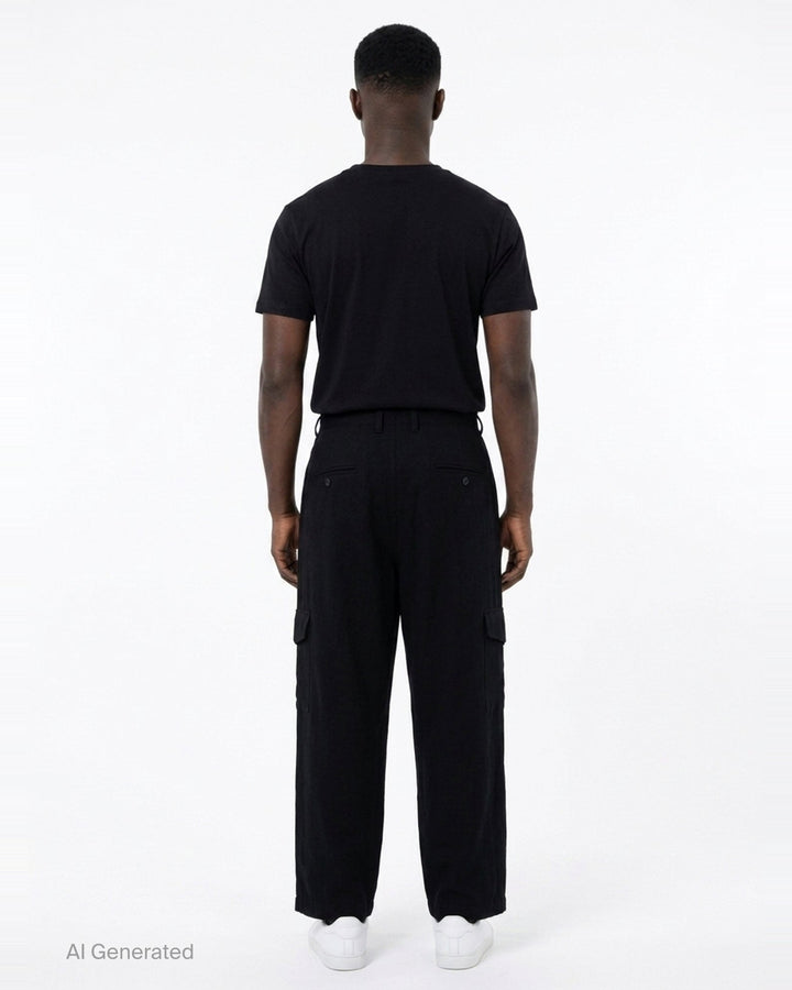Hem Button Cargo Pants | Yohji Yamamoto | Club21 - back