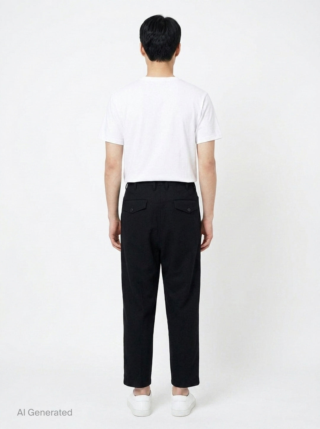 Hem Slit Button Pants | Yohji Yamamoto | Club21 - back