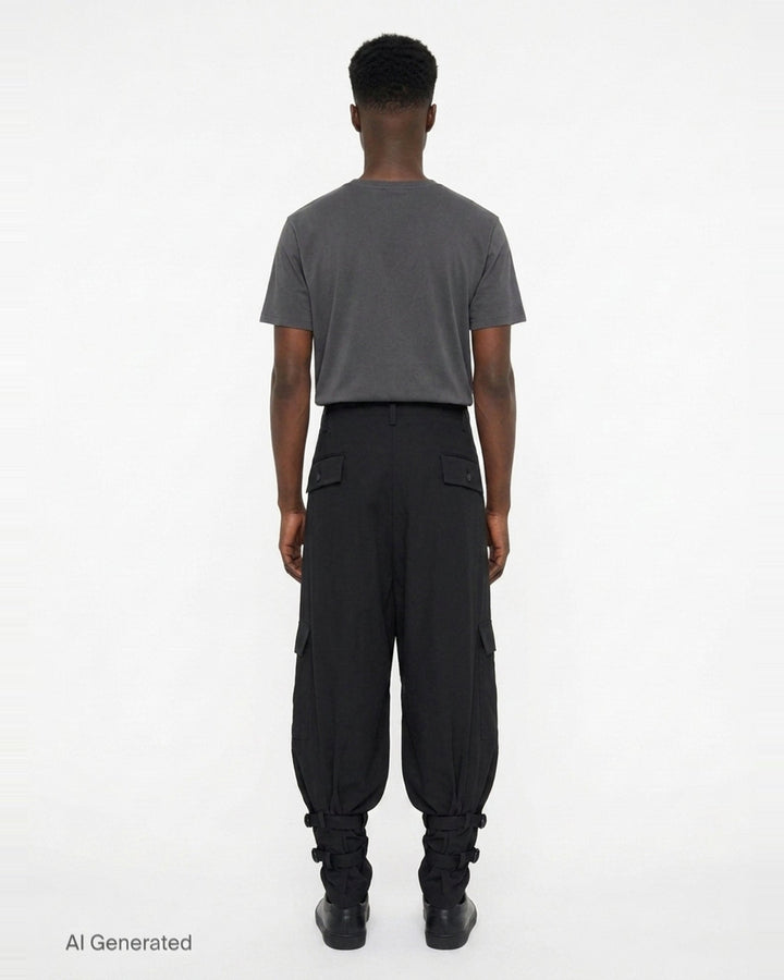 Knee Panel Work Pants | Yohji Yamamoto | Club21 - back