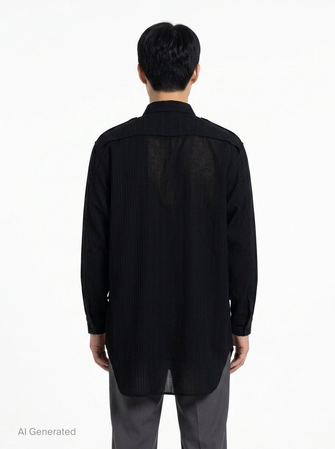 Open Collar Long Sleeve Blouse | Yohji Yamamoto | Club21 - back
